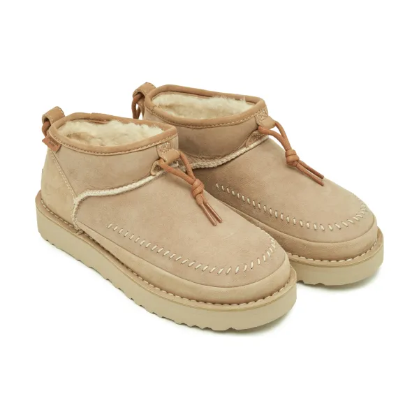 Ботинки кожаные UGG зимние, бежевый — фото 2