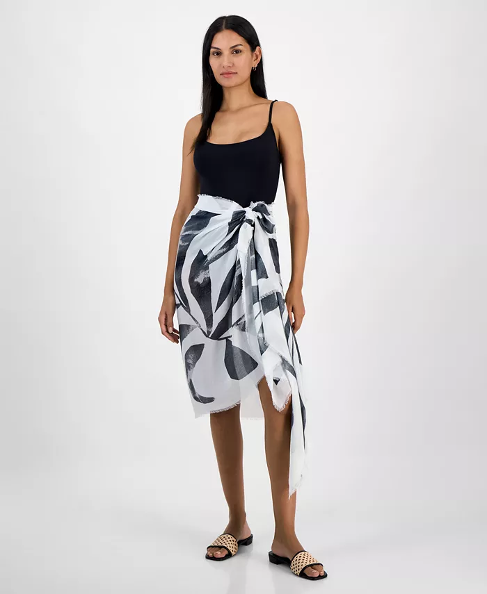 

Шарф Oversized Palm-Print Wrap, Exclusively at Macy's I.N.C. International Concepts, белый