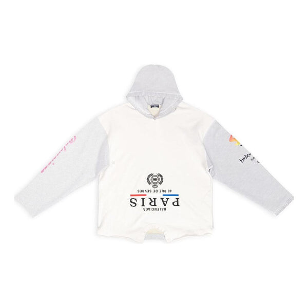 

Толстовка paris upside down hoodie oversized 'white' Balenciaga, белый