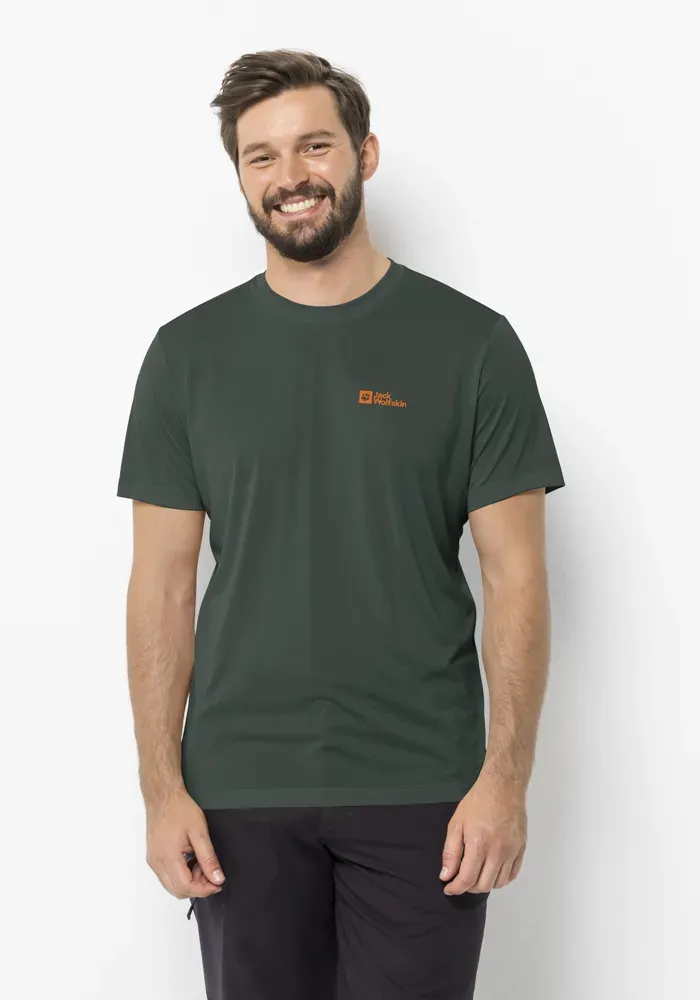 

Футболка Jack Wolfskin "HIKING S/S T M", цвет Black-Olive