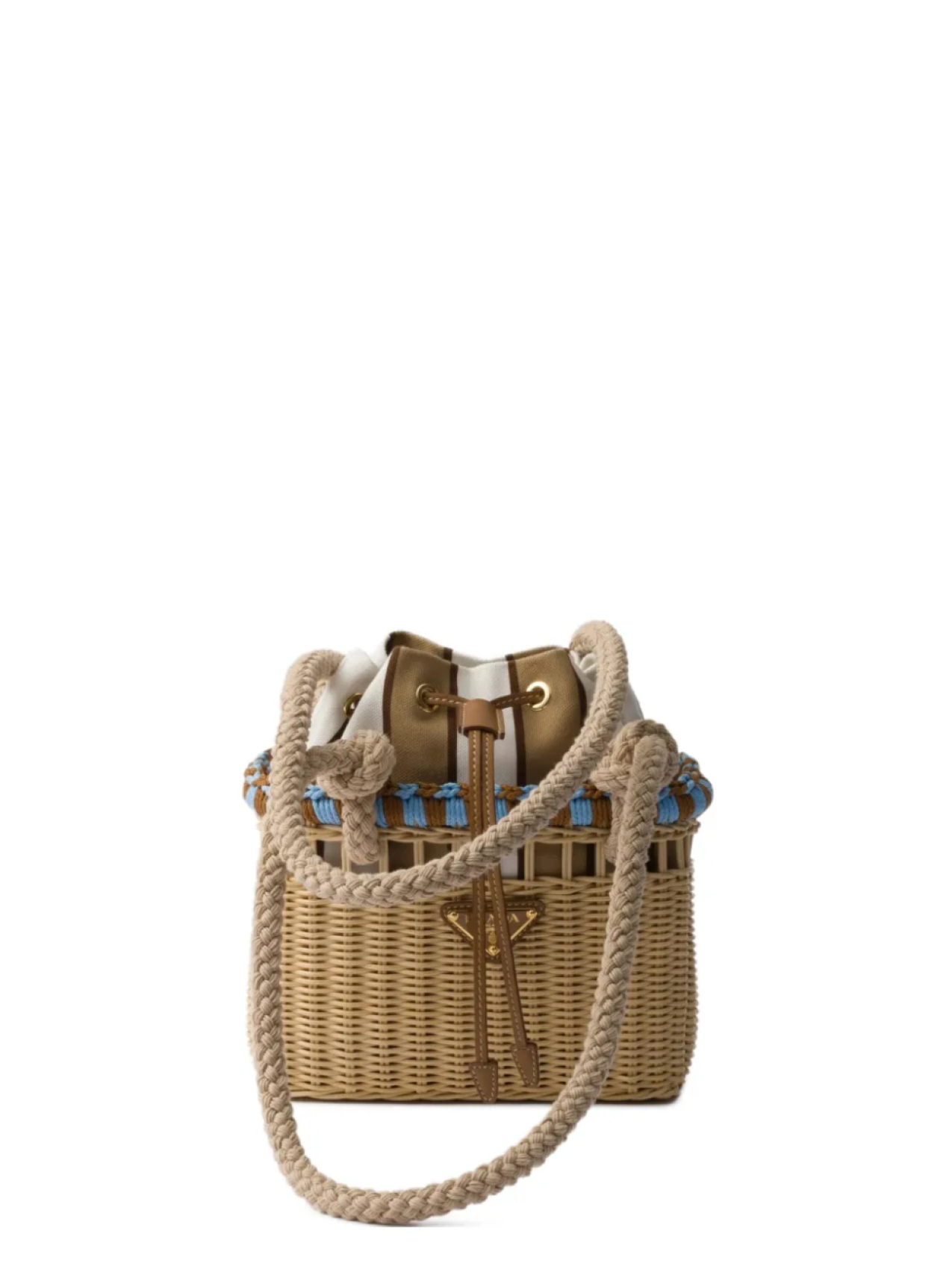

Prada сумка-ведро Wicker размера мини, нейтральный