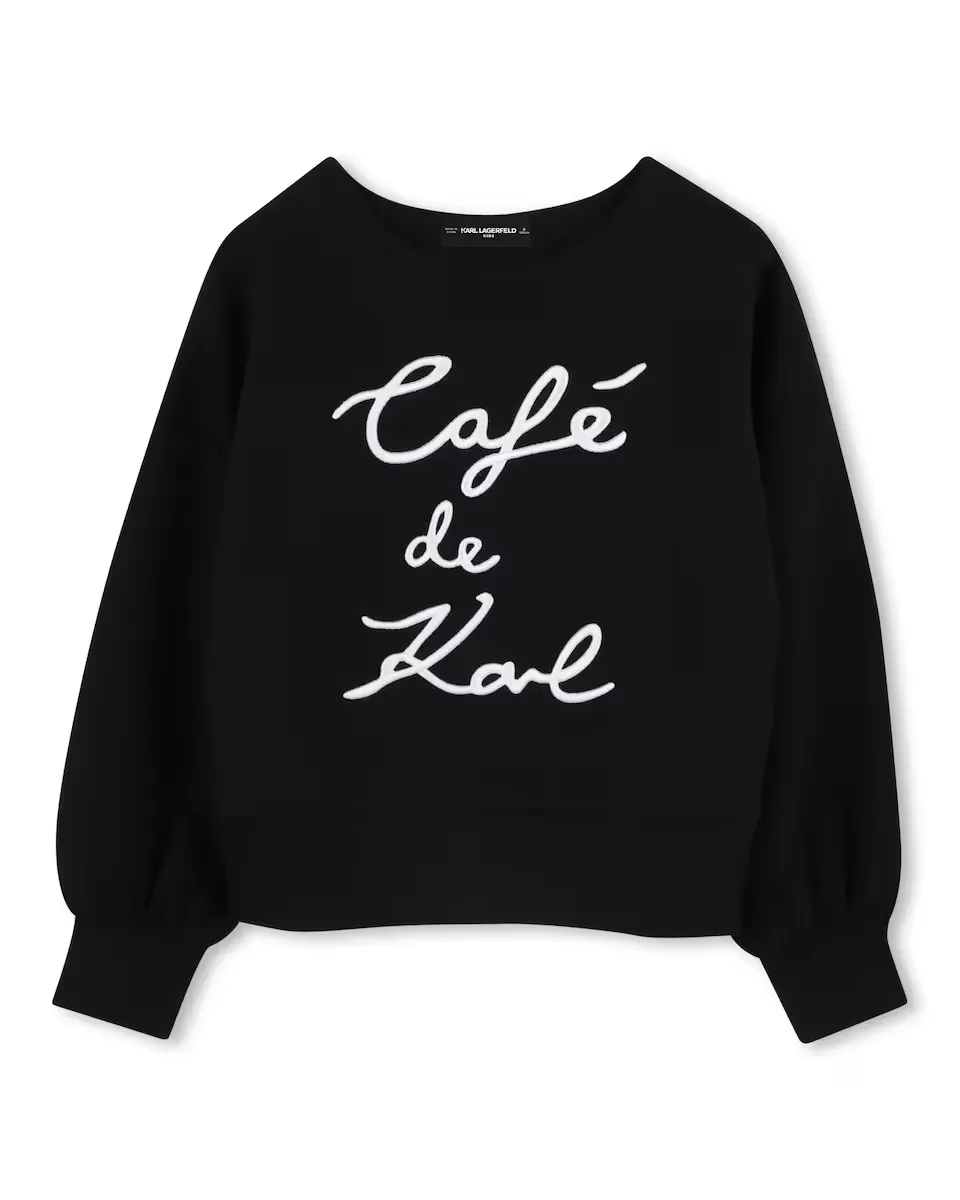 

Девичий свитшот с длинными рукавами черного цвета Karl Lagerfeld Kids, чёрный