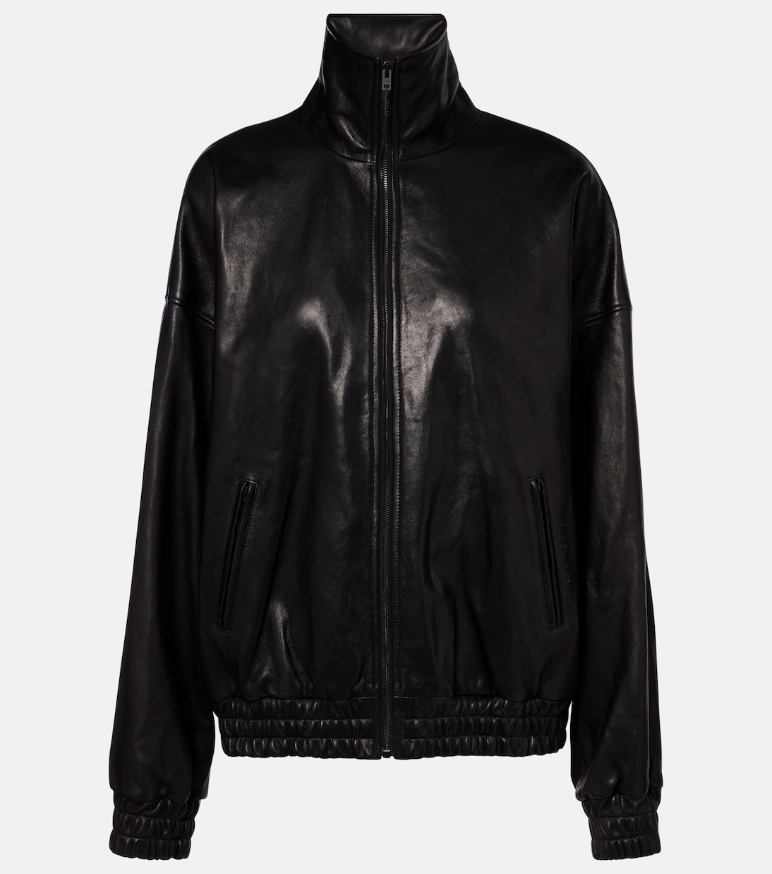 

Кожаная куртка с логотипом Acne Studios, черный