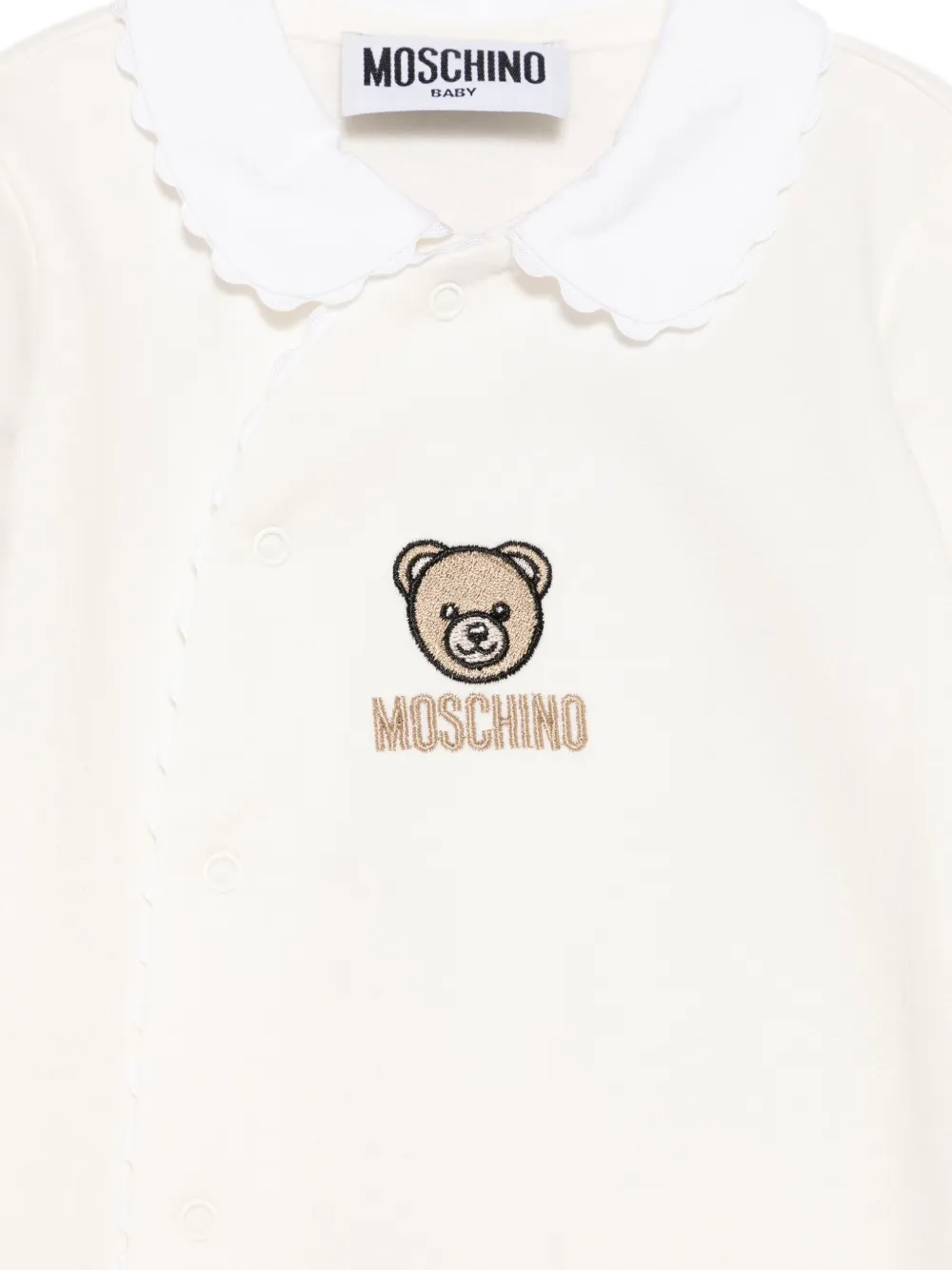 Комбинезон с фестонами и вышивкой Moschino Kids, нейтральный — фото 3