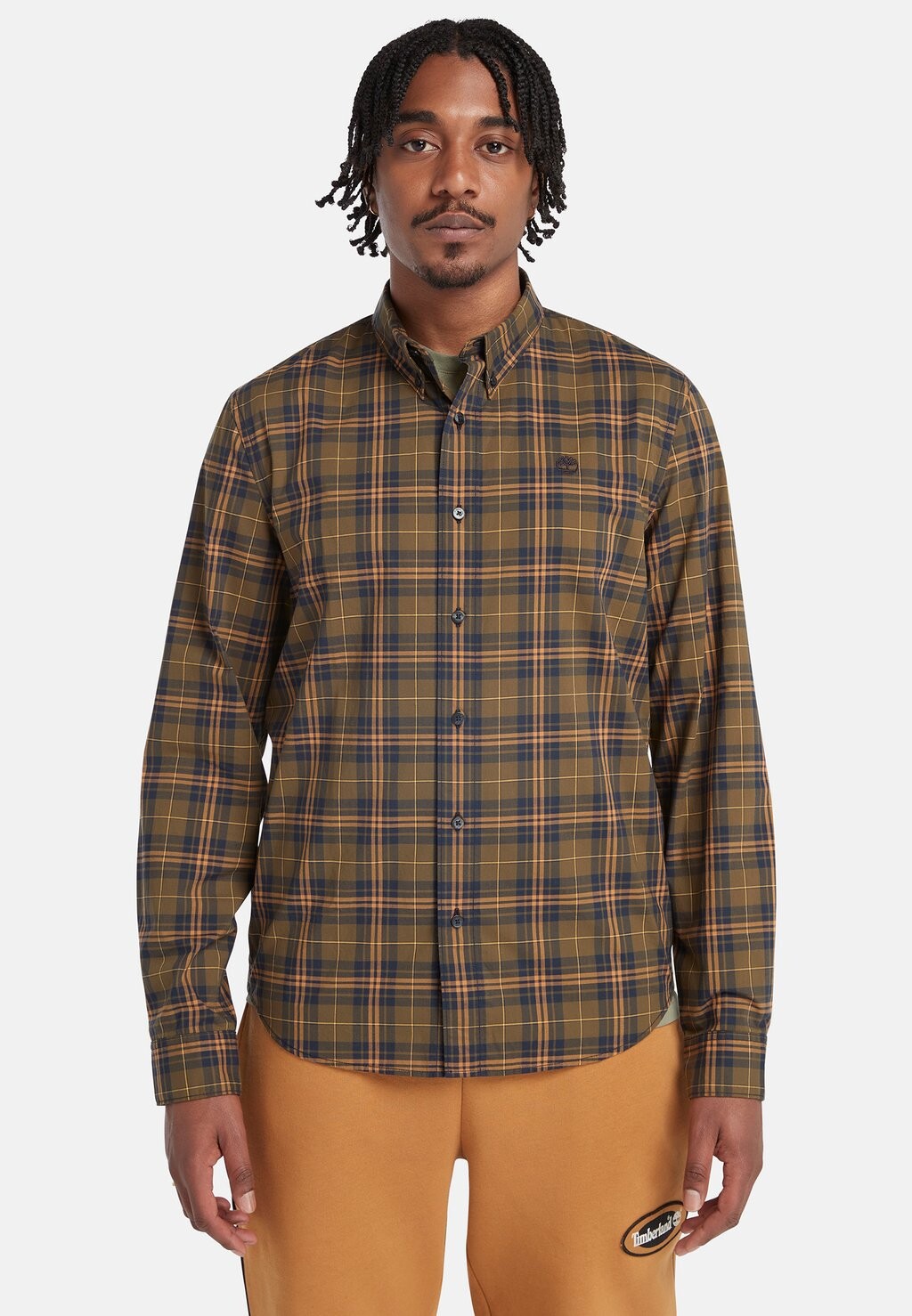 

Рубашка Poplin Tartan Timberland, цвет dark olive yd