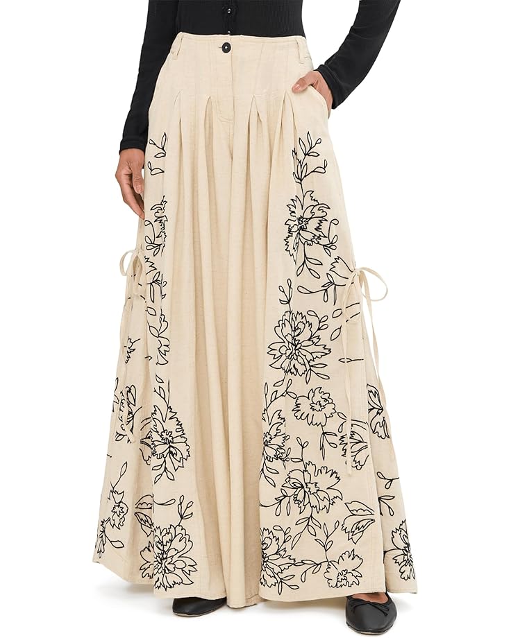 

Женские брюки Free People What You Know Embroidered, Sand