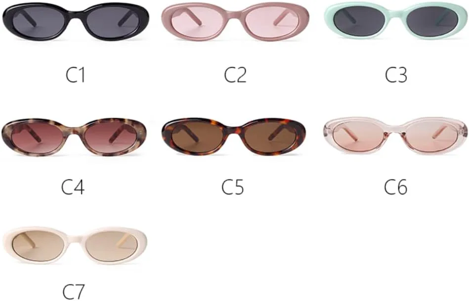 

Солнцезащитные очки с защитой UV400 | Маленькие овальные круглые цветные линзы | для женщин и мужчин, для занятий спортом на открытом воздухе и вождения DSVIGF, C5