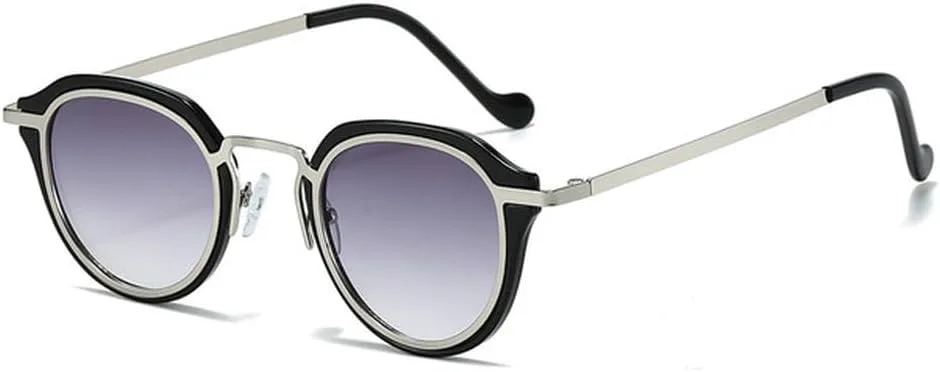 

Маленькие солнцезащитные очки для мужчин, оправа из сплава, прозрачные очки для мужчин и женщин, модные очки, женские солнцезащитные очки UV400 TVTBBVV, Black Grey