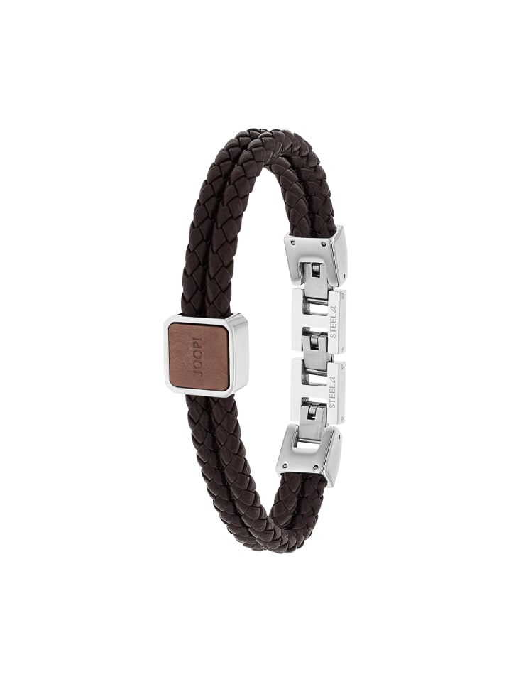 

JOOP! Браслет из нержавеющей стали, коричневый IP-покрытие, кожа коричневого цвета