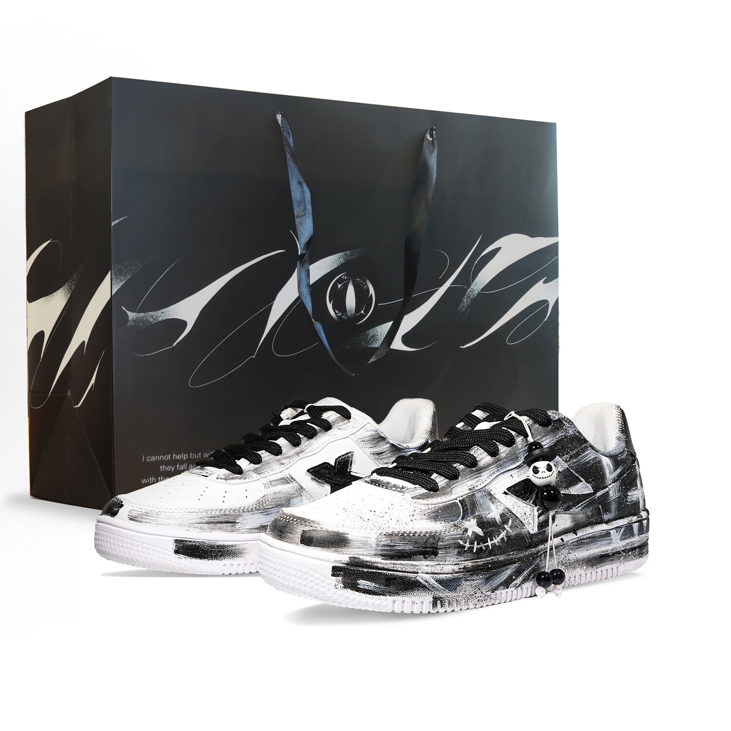 

XTEP Кроссовки Air Force One нескользящие амортизирующие износостойкие низкие скейтерские унисекс черно-белые, цвет Black White