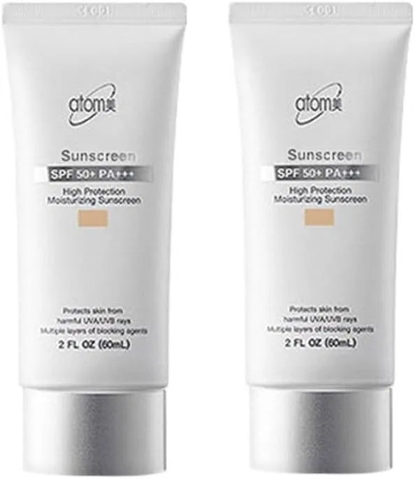 Солнцезащитный крем для лица Atomy Sun Cream Beige SPF50+/PA+++, набор 2 шт по 60 мл