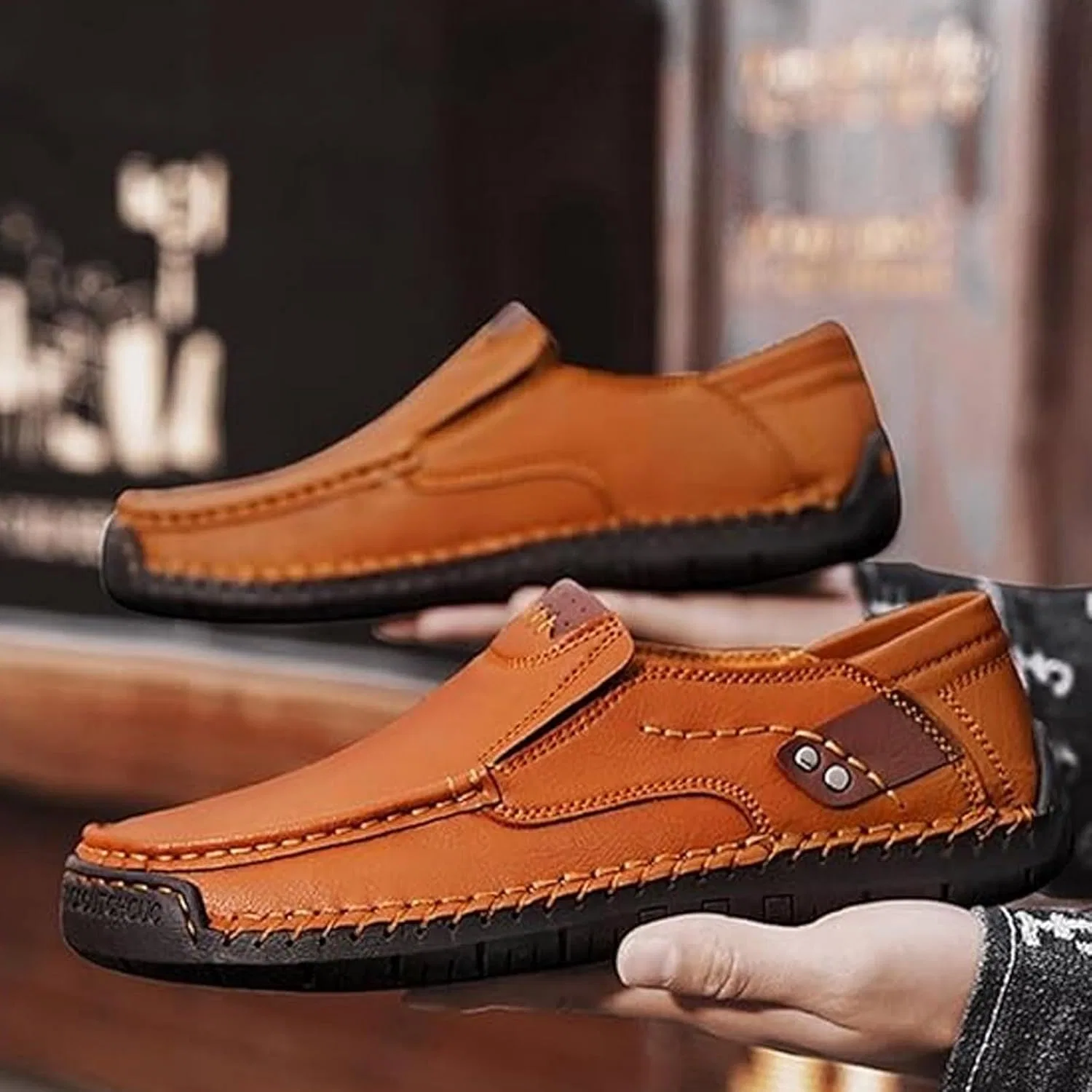 Мокасины кожаные, водонепроницаемые, Slip-On, белые ZPLMIDE — фото 4