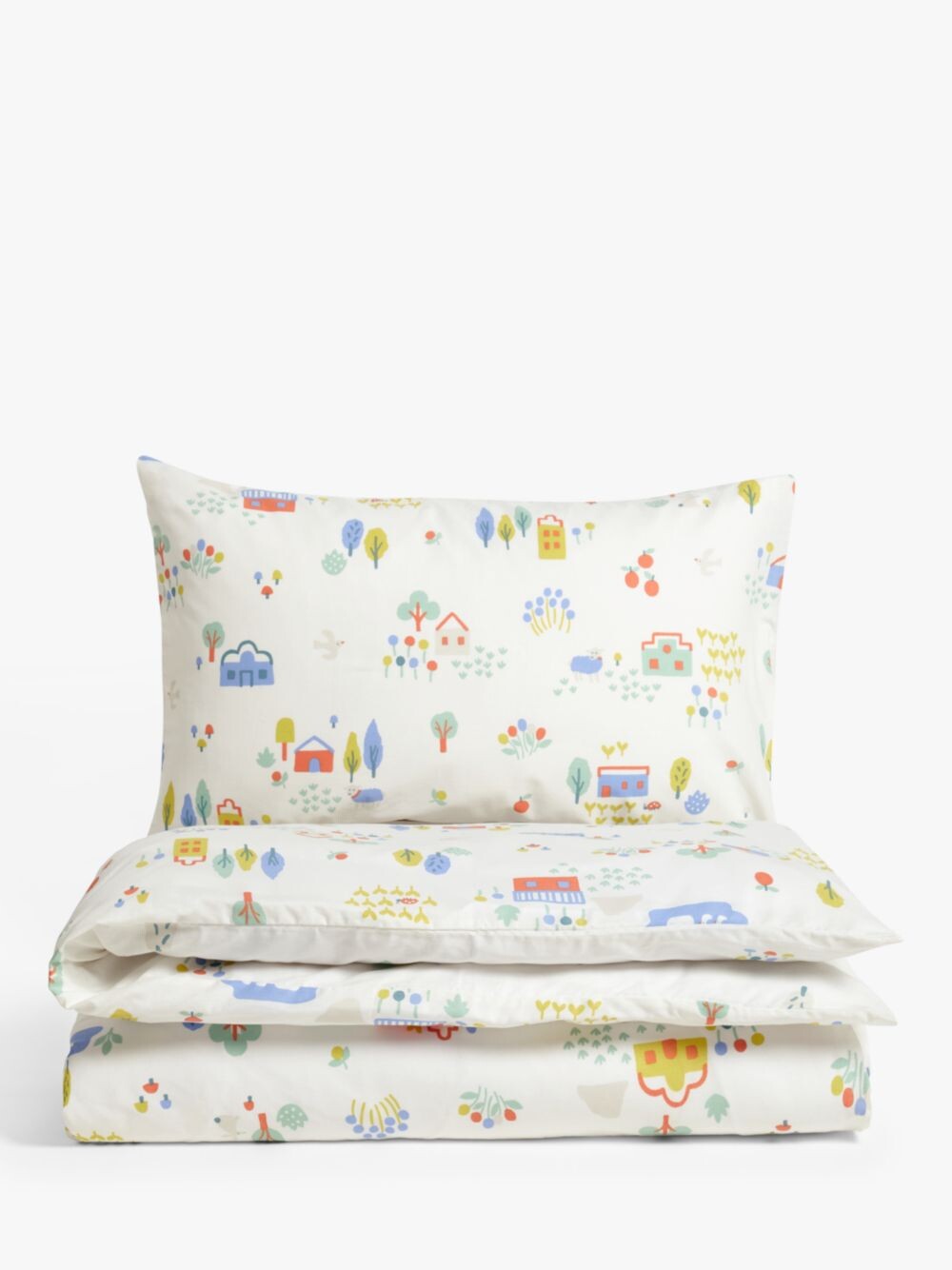 

Двусторонний комплект пододеяльника и наволочки John Lewis Happy Houses, детская кроватка (120 x 140 см)