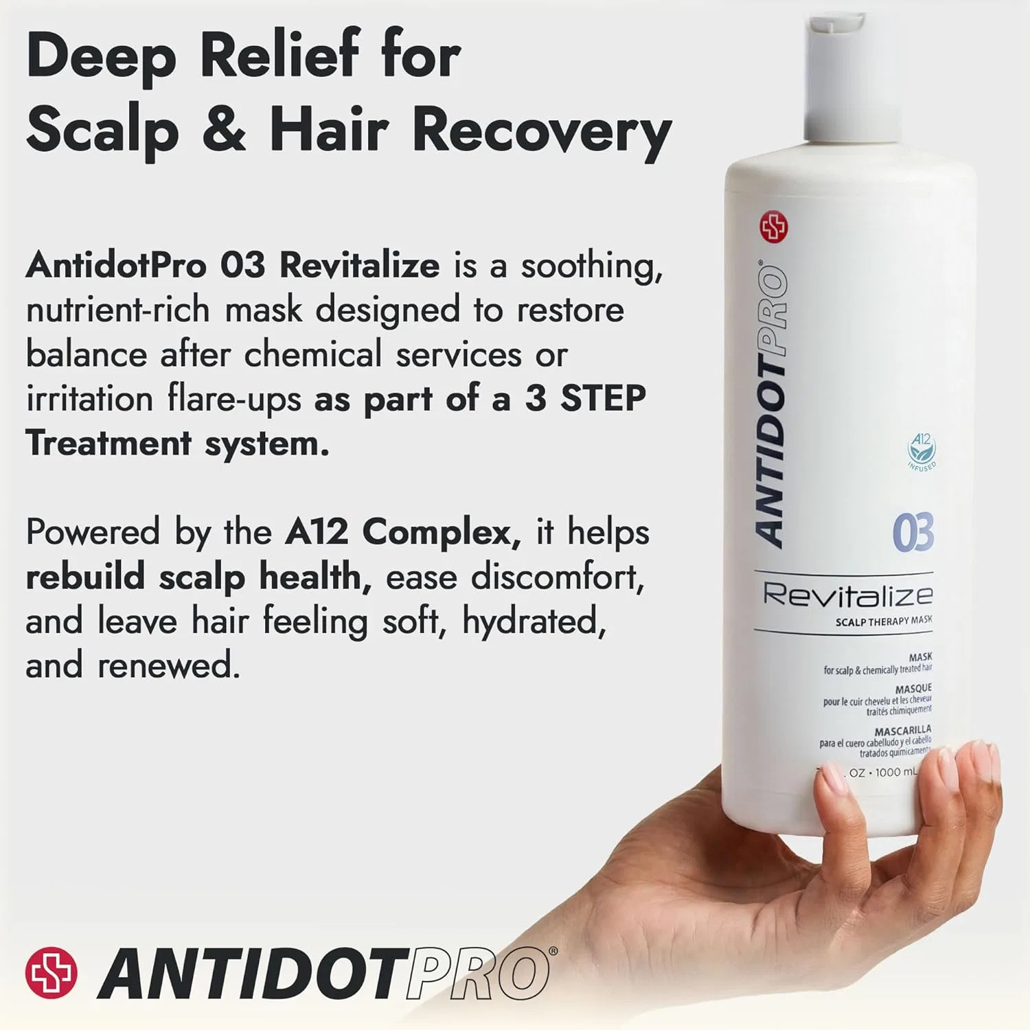 Маска Antidotpro Revitalize 03 для чувствительной кожи головы, 1000 мл Antidot Pro — фото 2