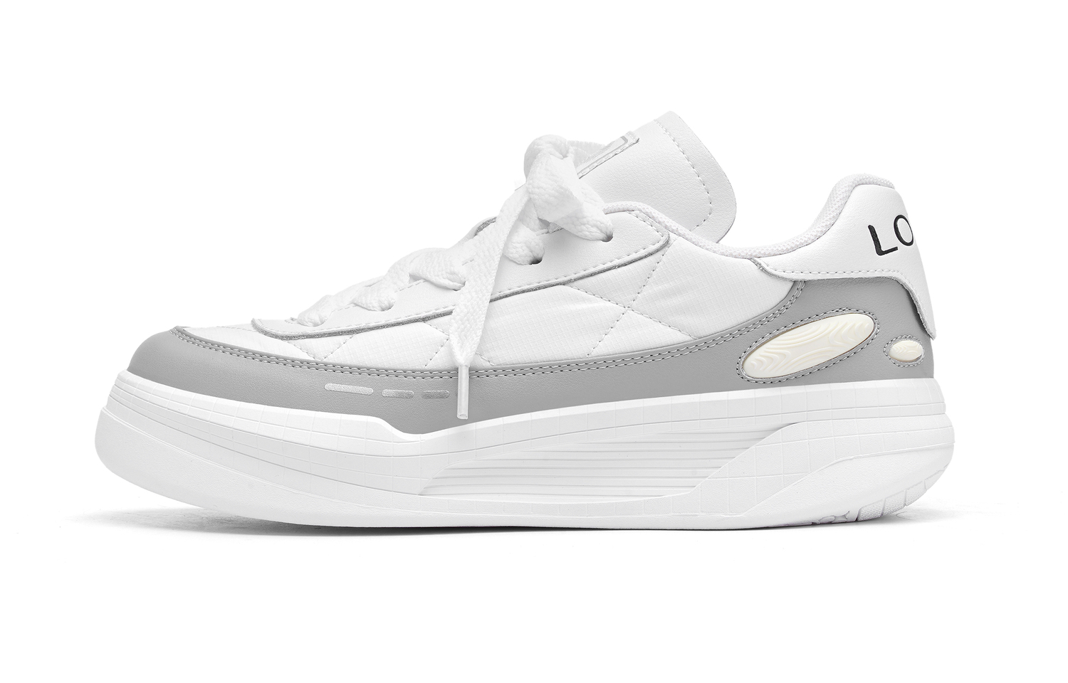 

Кроссовки Alpha Round Shoes Lite с амортизацией, устойчивые к истиранию и скольжению, низкие, для скейтбординга, унисекс LOXKI, серый/белый