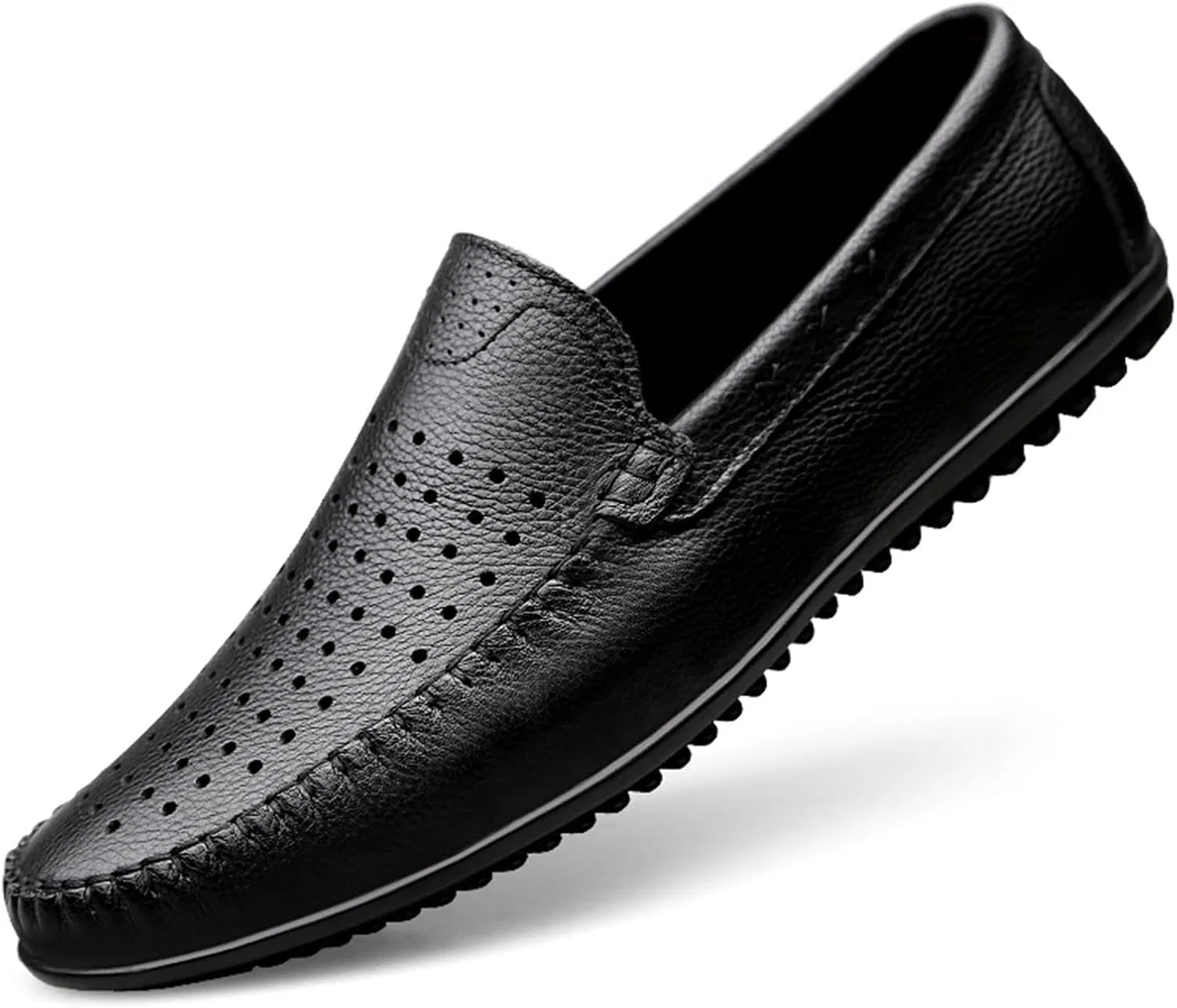 Мокасины кожаные дышащие, Loafers, Black DHFIRUFSHLO — фото 2
