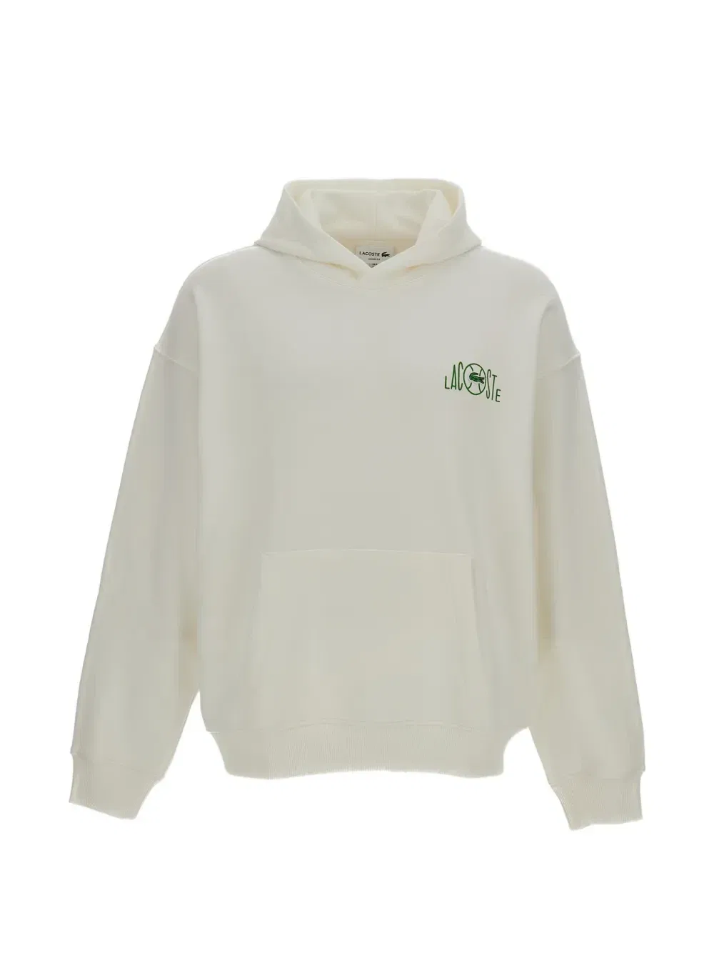 Худи с логотипом спереди и графическим принтом сзади Lacoste, бежевый