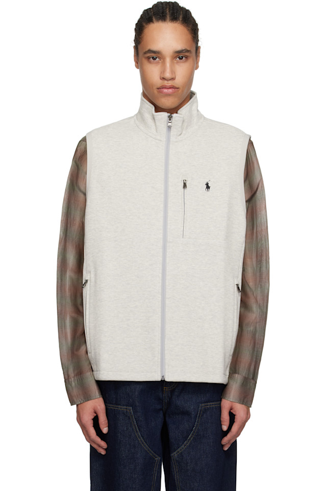 

Вязаный жилет с высоким воротником Double-Knit Polo Ralph Lauren, цвет sport heather