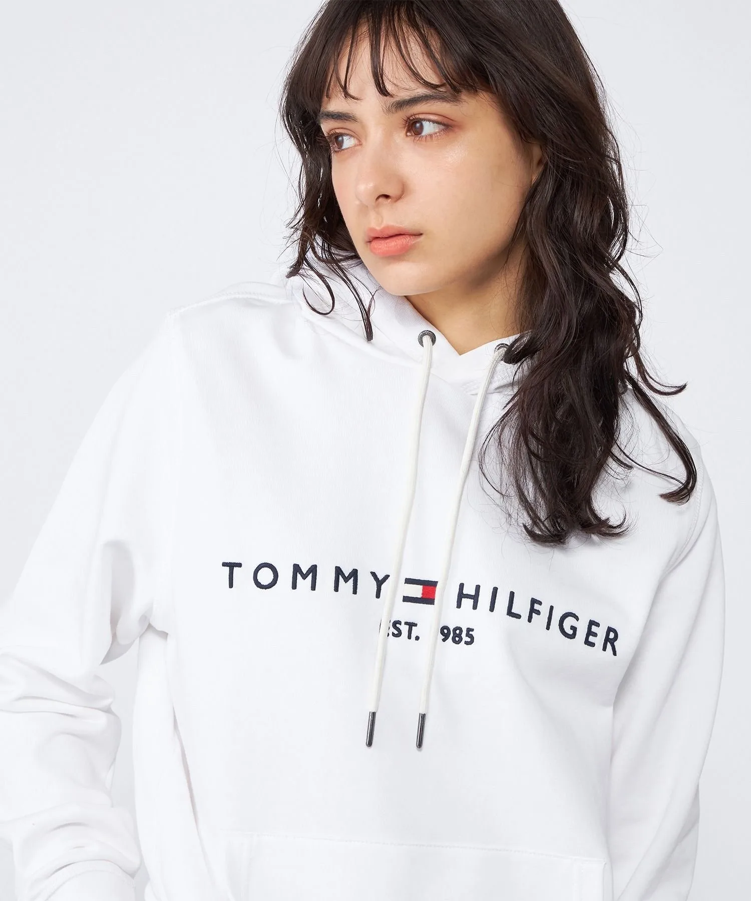 Толстовка с вышитым логотипом TOMMY HILFIGER, White YBR