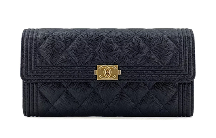 

CHANEL Женский кошелек из коровьей кожи, черный