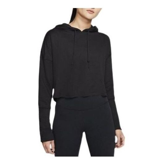

Толстовка (WMNS) Nike Yoga Luxe Crop Training Hoodie 'Black', черный