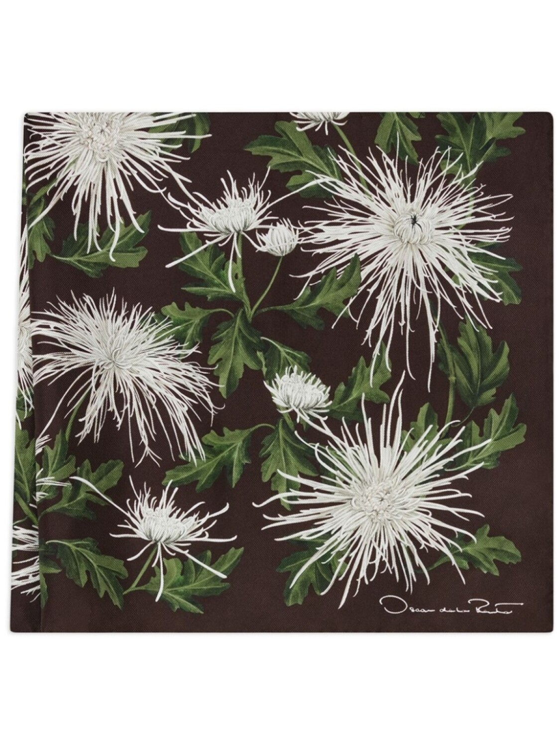 

Oscar de la Renta шарф Chrysanthemum, коричневый