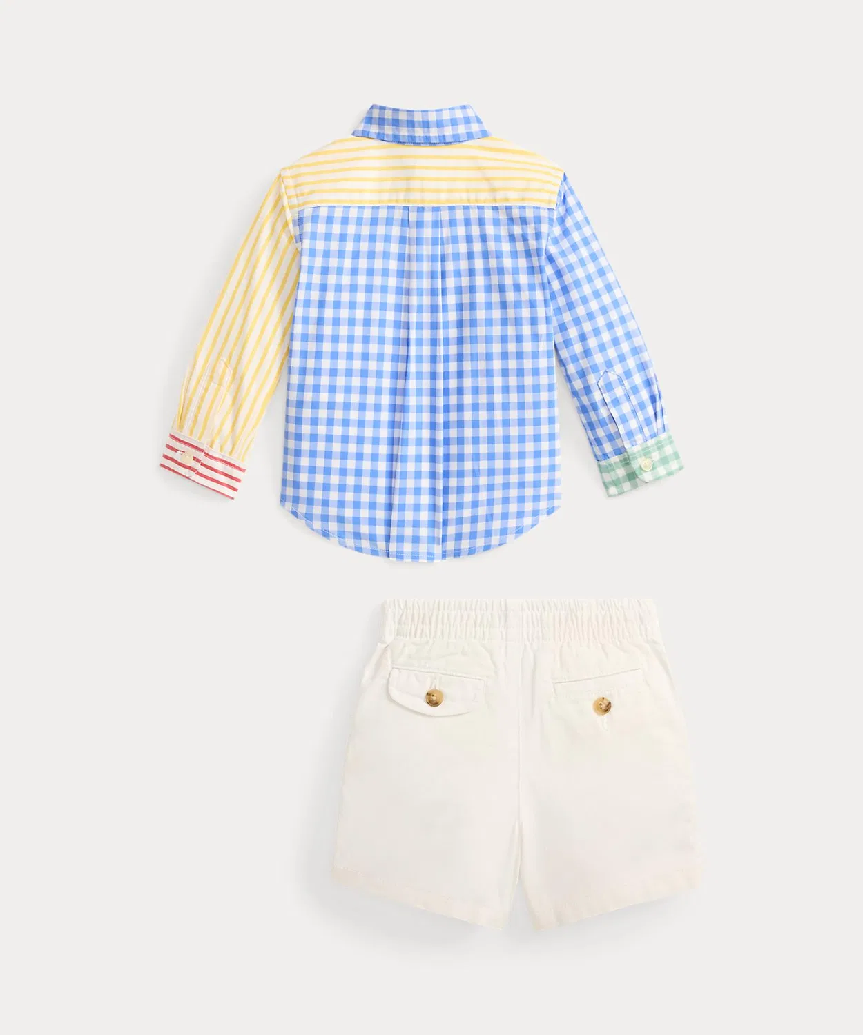 Комплект из поплиновой рубашки и шорт Ralph Lauren, набор, разноцветный — фото 2