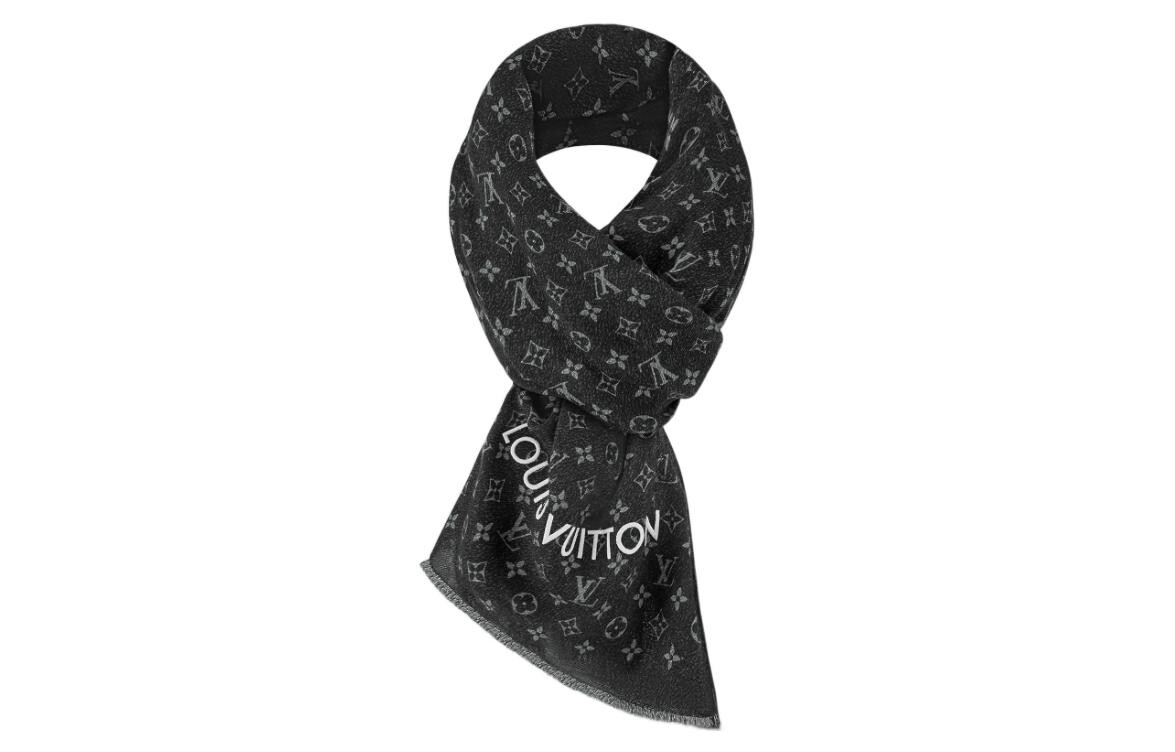 

LOUIS VUITTON Трикотажный шарф унисекс, Black