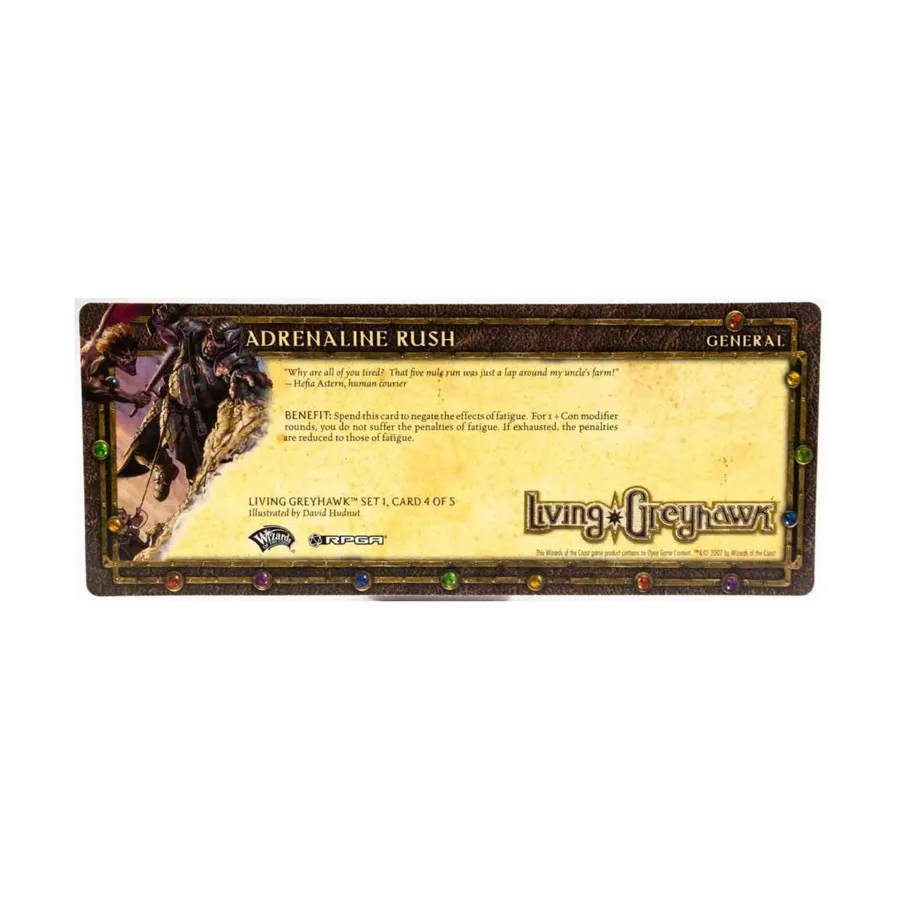 

Набор карточек «Живой Грейхок» 1 — карта 4 из 5, «Прилив адреналина», Greyhawk (WOTC)