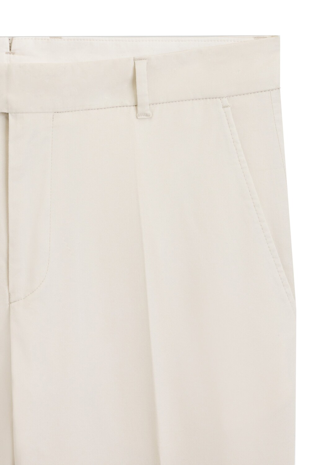 BOSS Брюки с зауженным низом и плиссировкой 'Perin' в цвете Off White — фото 2