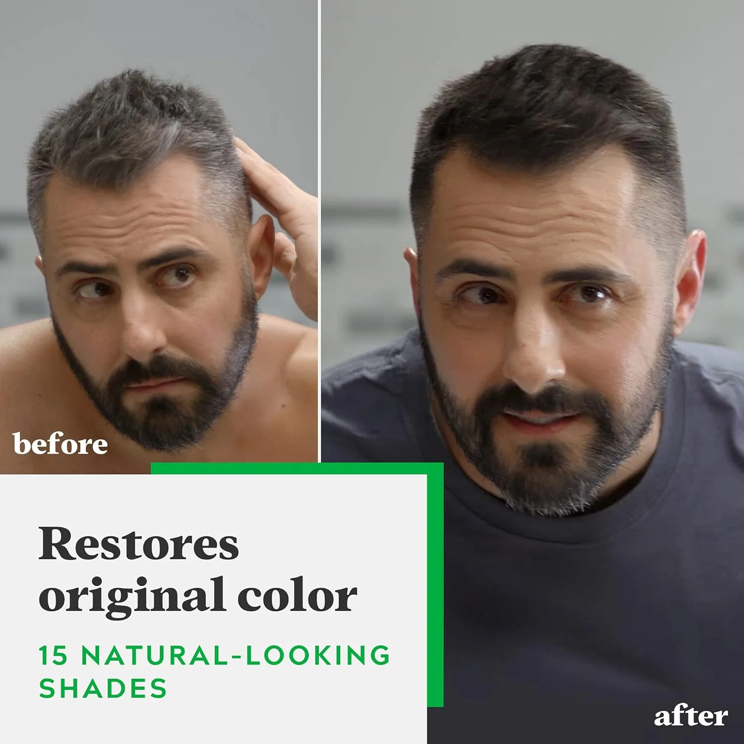 Just For Men Shampoo-In Color (бывшая Original Formula), краска для волос для мужчин с аппликатором-расческой, легкое нанесение без смешивания - Jet Black, A-60, 1 шт, Jet Black — фото 3