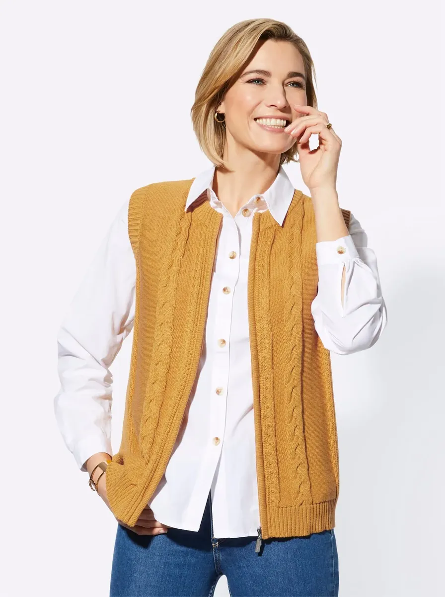 

Casual Looks Вязаный жилет, цвет Ocker