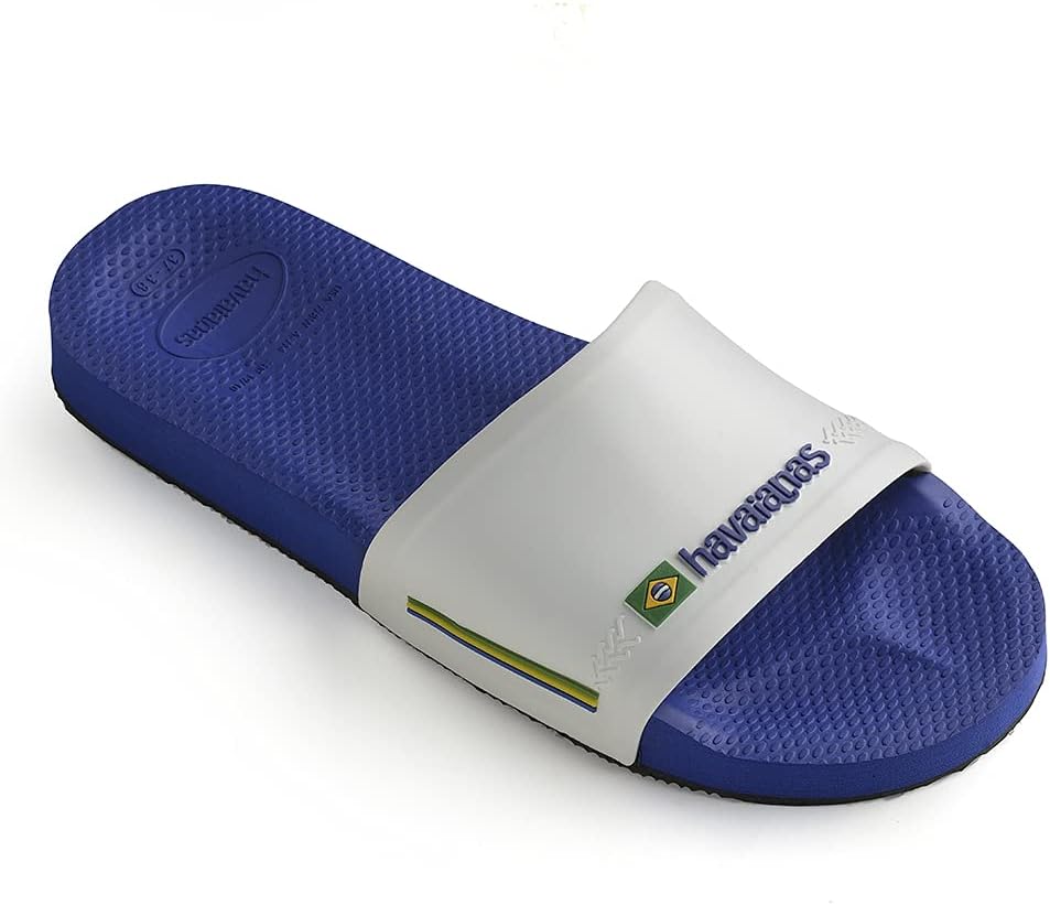 Сандалии Havaianas Slide Brazil унисекс, белый/синий — фото 2