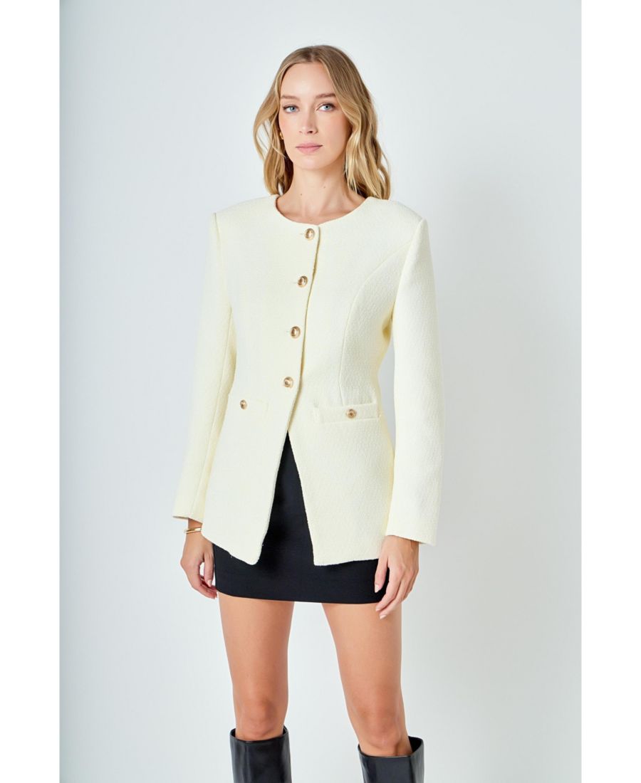 

Женский твидовый жилет на пуговицах endless rose, Cream