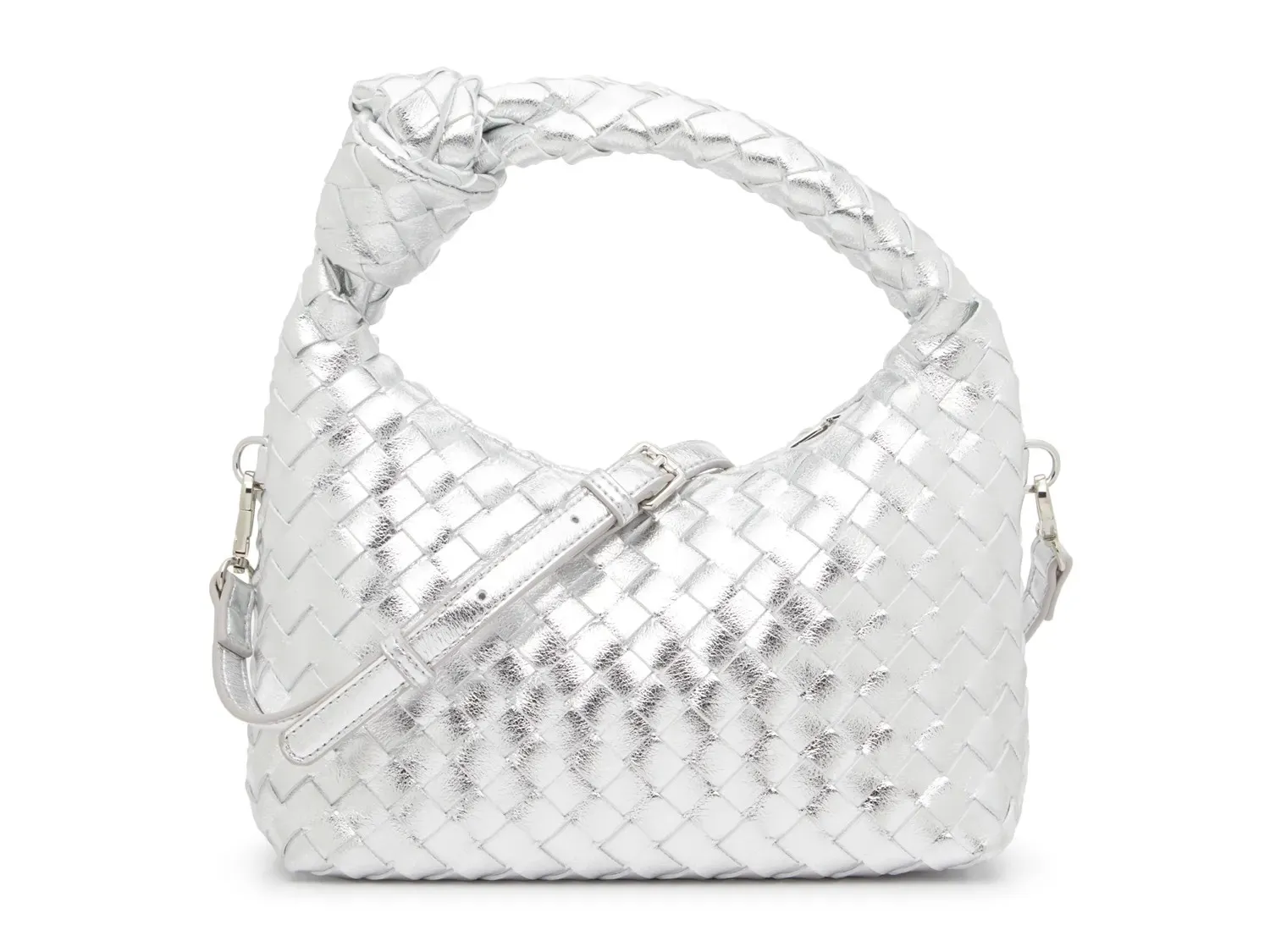 

Сумка-хобо Crown Vintage Woven Knotted, серебристый металлик