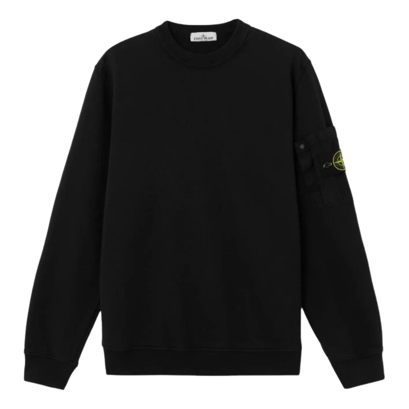 Сезонная толстовка с карманом и круглым вырезом, цвет «Черный»STONE ISLAND 6100019