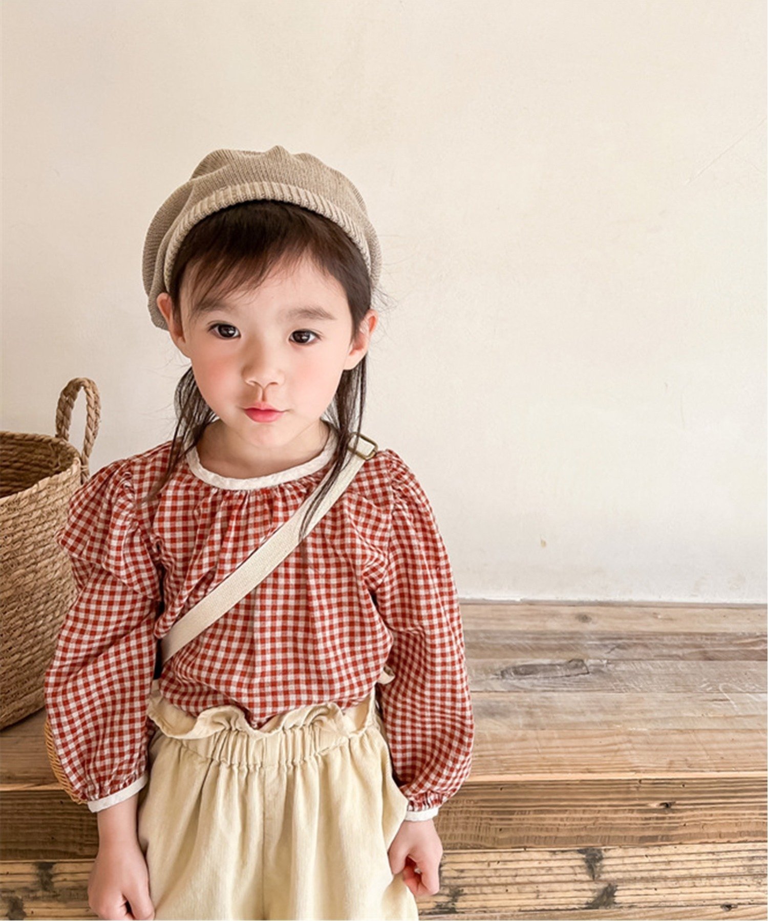 Девичья блузка в клетку Aimoha Kids, Red
