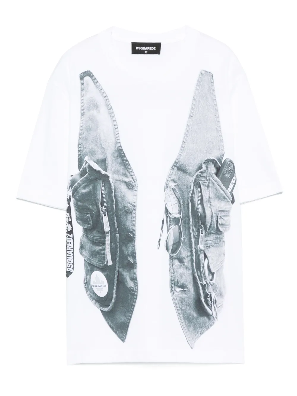 

Футболка с trompe l'oeil-print DSQUARED2 KIDS, белый