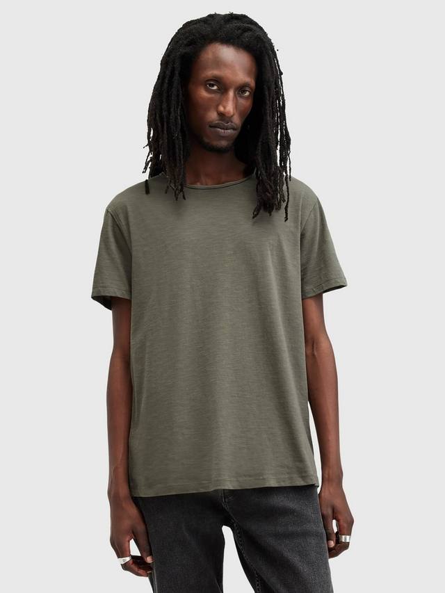 

Фигурная хлопчатобумажная футболка обычного кроя с коротким рукавом AllSaints, цвет Green Mid