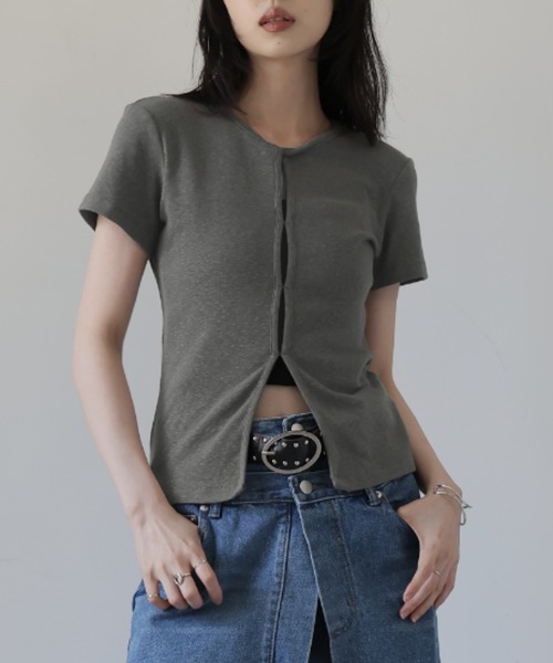 

Футболка с двусторонним вырезом Ulysses, серая, Серый, Футболка с двусторонним вырезом Ulysses, серая