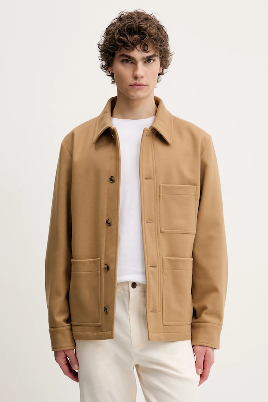 

Шерстяная куртка-рубашка Veste Emile A.P.C., бежевый