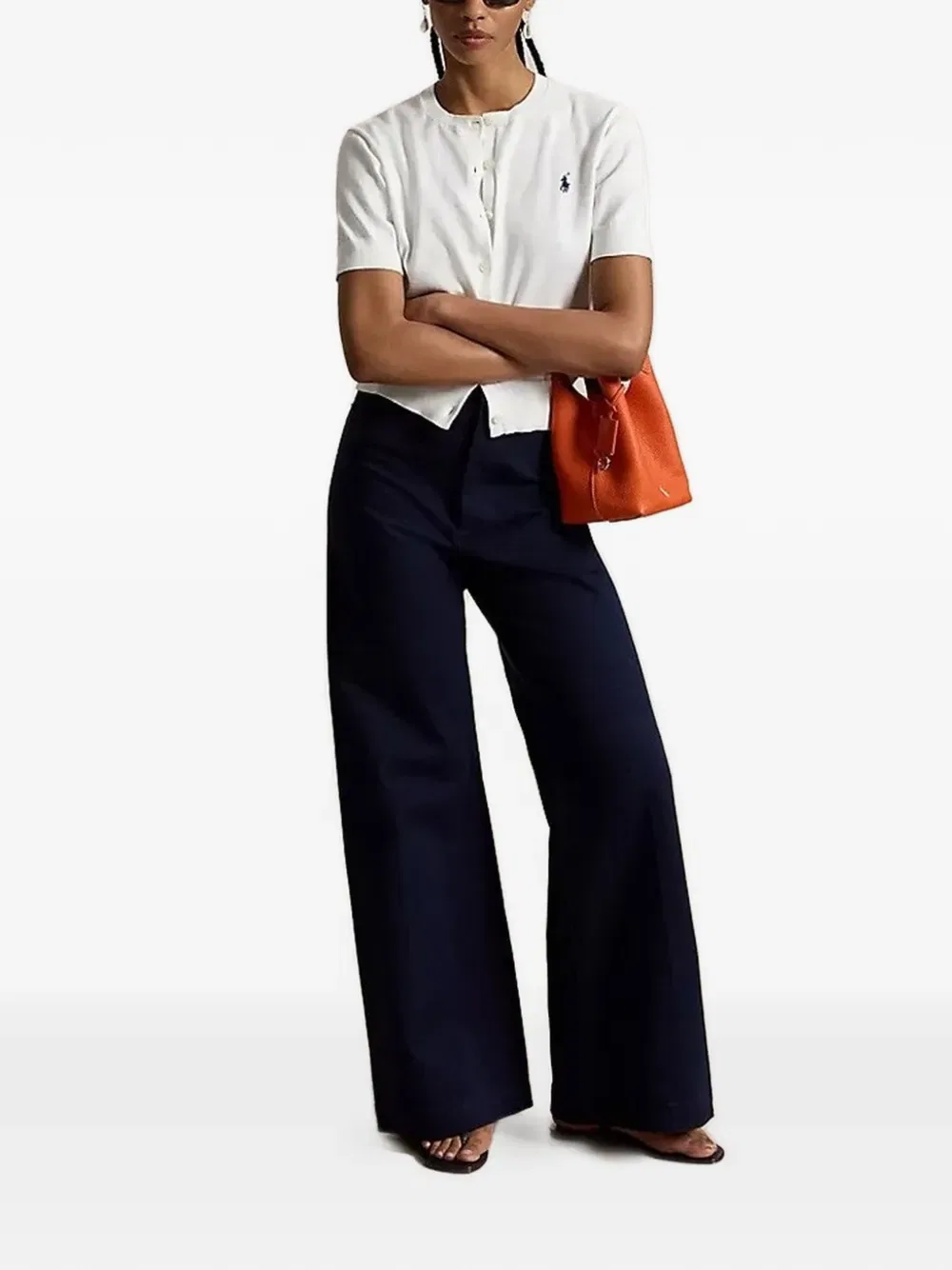Кардиган с логотипом на пуговицах Polo Ralph Lauren, белый — фото 2