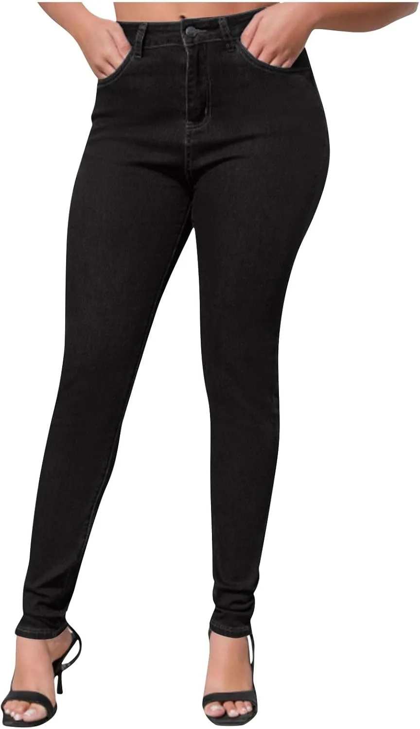 

Стрейч-джеггинсы с карманами Denim High Waist Pull-On