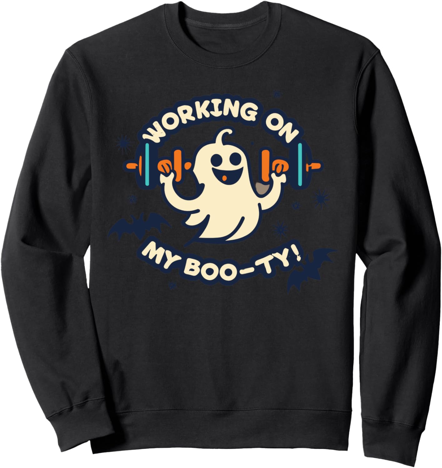 

Работаю над своей попой, толстовка с изображением призрака Working On My Boo-Ty Halloween Workout Costumes, черный