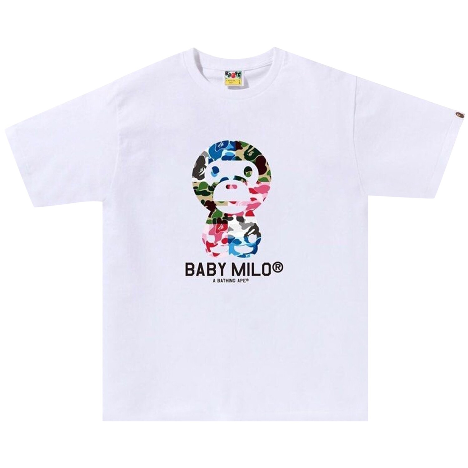 

Футболка BAPE ABC Camo Crazy Baby Milo, цвет Белый