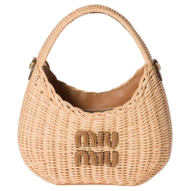 

MIU MIU Сумка плетёная женская бежевая