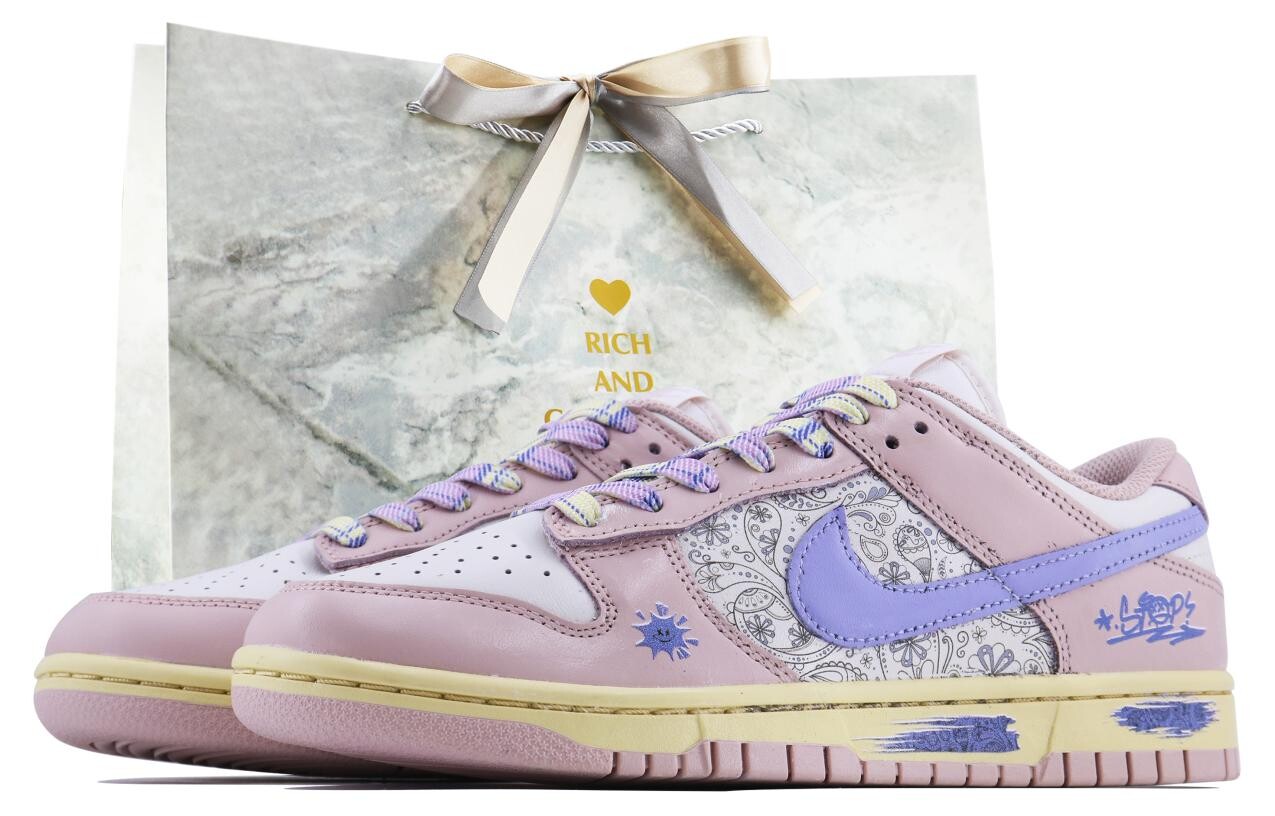 

Кроссовки Nike Dunk Skateboard Shoes Women's Low-Top Pink Purple, Розовый, Кроссовки Nike Dunk Skateboard Shoes Women's Low-Top Pink Purple