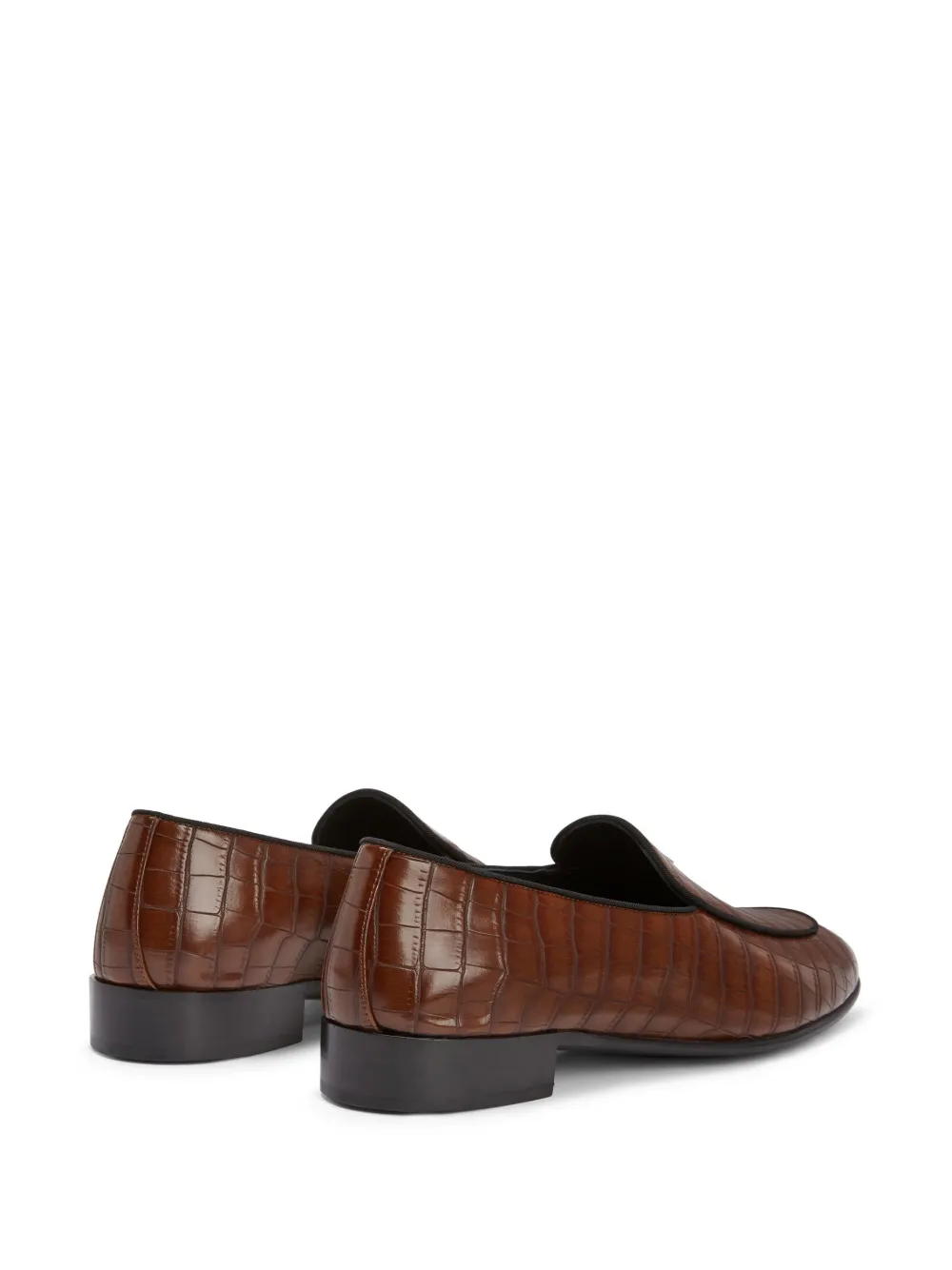 Лоферы Rudolph с тиснением под кожу крокодила Giuseppe Zanotti, коричневый — фото 3