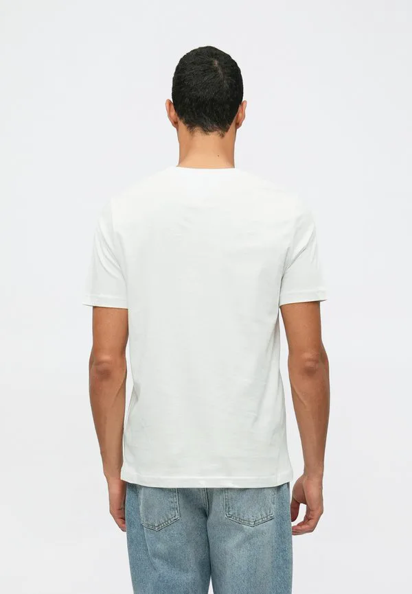 Футболка с небольшим центральным вырезом, базовая футболка. Tommy Hilfiger, White — фото 3