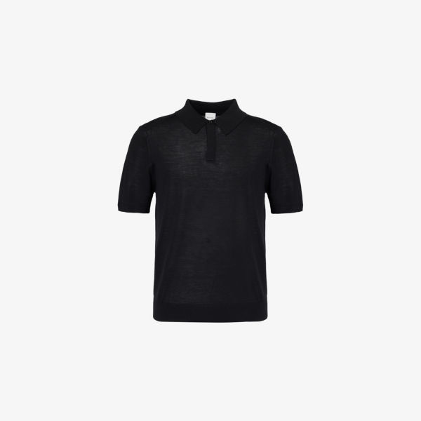 

Поло Paul Smith из тонкой шерсти с вышитым логотипом, черный